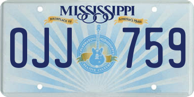 MS license plate OJJ759