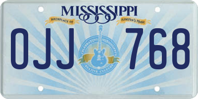 MS license plate OJJ768