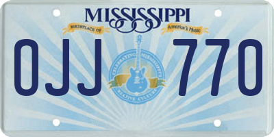 MS license plate OJJ770