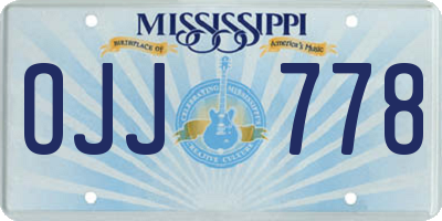 MS license plate OJJ778