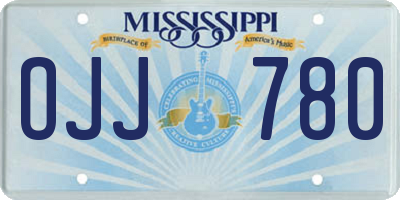 MS license plate OJJ780
