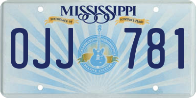 MS license plate OJJ781