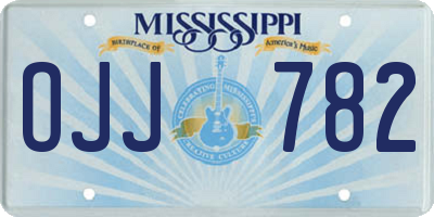 MS license plate OJJ782