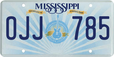 MS license plate OJJ785
