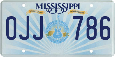 MS license plate OJJ786