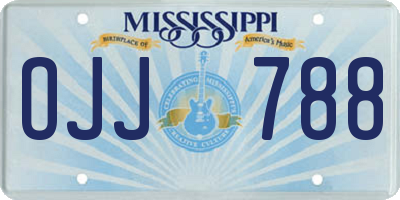 MS license plate OJJ788