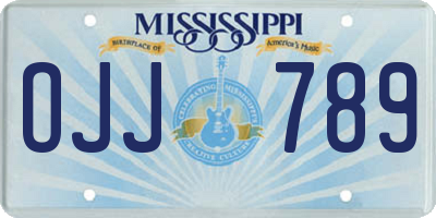 MS license plate OJJ789