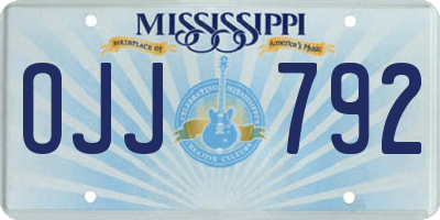 MS license plate OJJ792