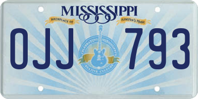 MS license plate OJJ793
