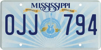 MS license plate OJJ794