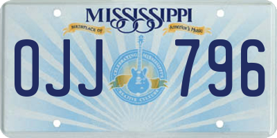 MS license plate OJJ796