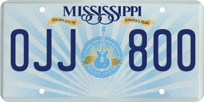 MS license plate OJJ800