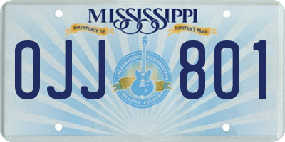 MS license plate OJJ801