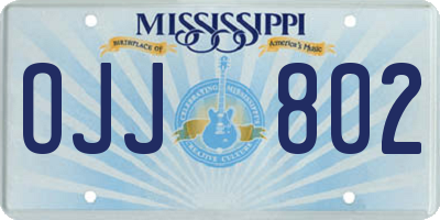 MS license plate OJJ802