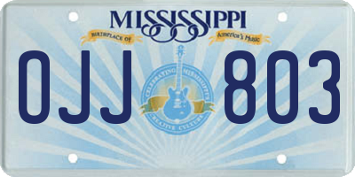 MS license plate OJJ803