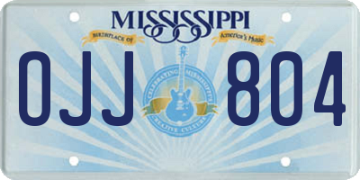 MS license plate OJJ804