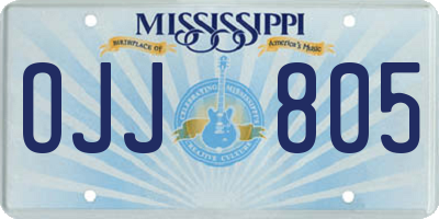 MS license plate OJJ805