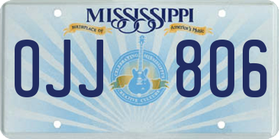 MS license plate OJJ806