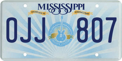 MS license plate OJJ807