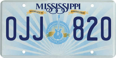 MS license plate OJJ820