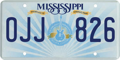 MS license plate OJJ826