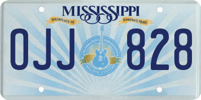 MS license plate OJJ828
