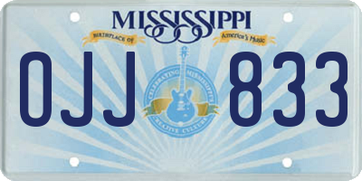 MS license plate OJJ833