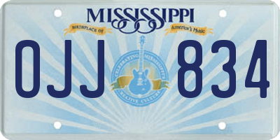 MS license plate OJJ834