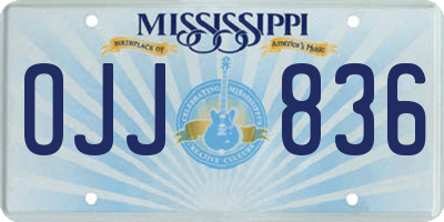 MS license plate OJJ836