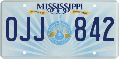 MS license plate OJJ842