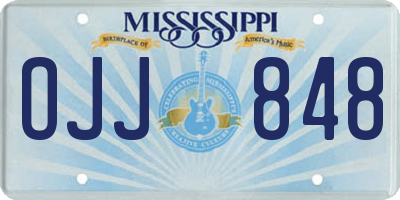 MS license plate OJJ848