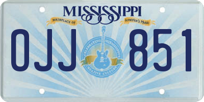 MS license plate OJJ851