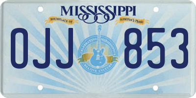 MS license plate OJJ853