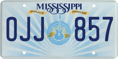 MS license plate OJJ857