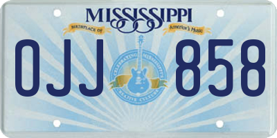 MS license plate OJJ858