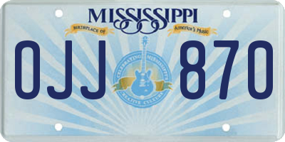MS license plate OJJ870