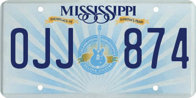 MS license plate OJJ874
