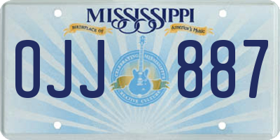MS license plate OJJ887