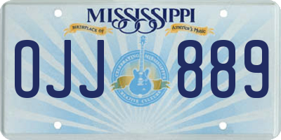 MS license plate OJJ889