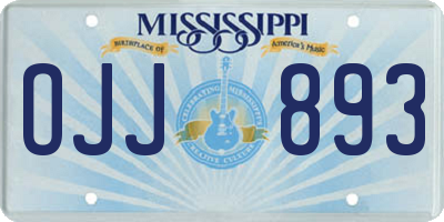 MS license plate OJJ893