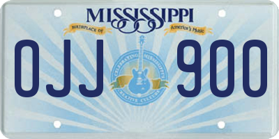 MS license plate OJJ900