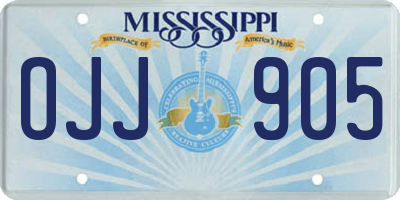 MS license plate OJJ905