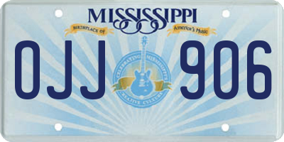 MS license plate OJJ906