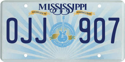 MS license plate OJJ907