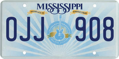 MS license plate OJJ908
