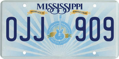 MS license plate OJJ909