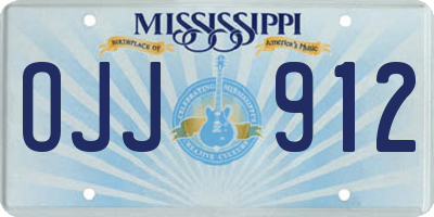 MS license plate OJJ912