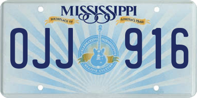MS license plate OJJ916