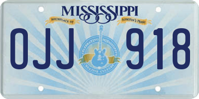 MS license plate OJJ918