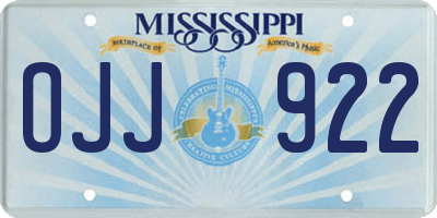 MS license plate OJJ922